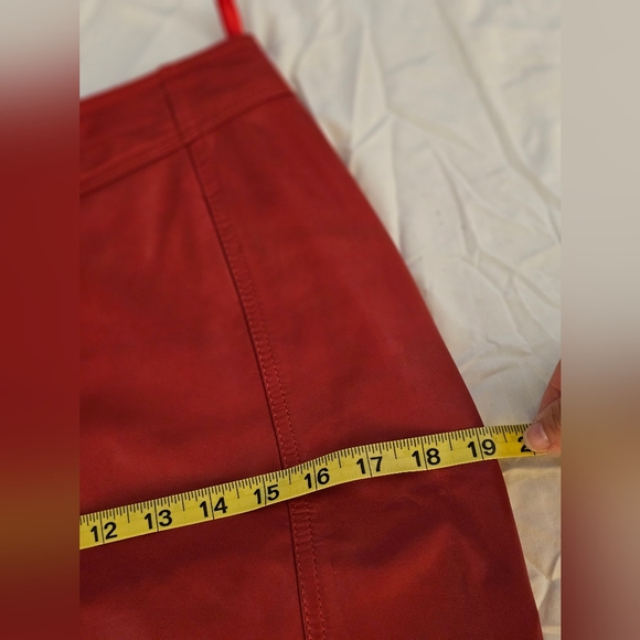 Vintage leather skirt red size 10 - Picture 12 of 13